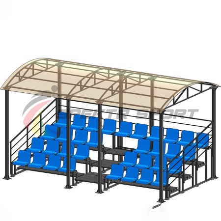 Купить Трибуна для зрителей 4 ряда на 34 места с навесом и перилами в Анжеро-Судженске 
